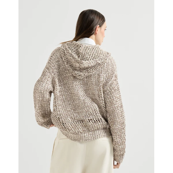 Brunello Cucinelli Dazzling chiné net cardigan in Rope