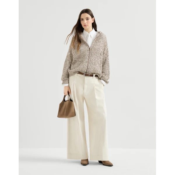 Brunello Cucinelli Dazzling chiné net cardigan in Rope