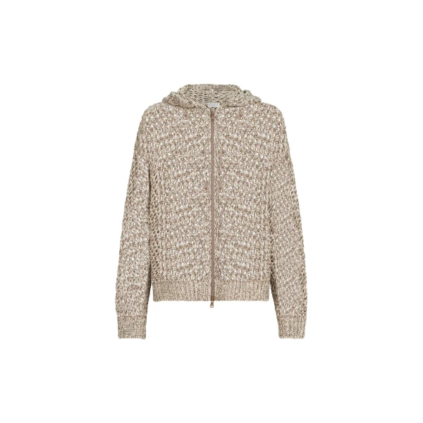 Brunello Cucinelli Dazzling chiné net cardigan in Rope
