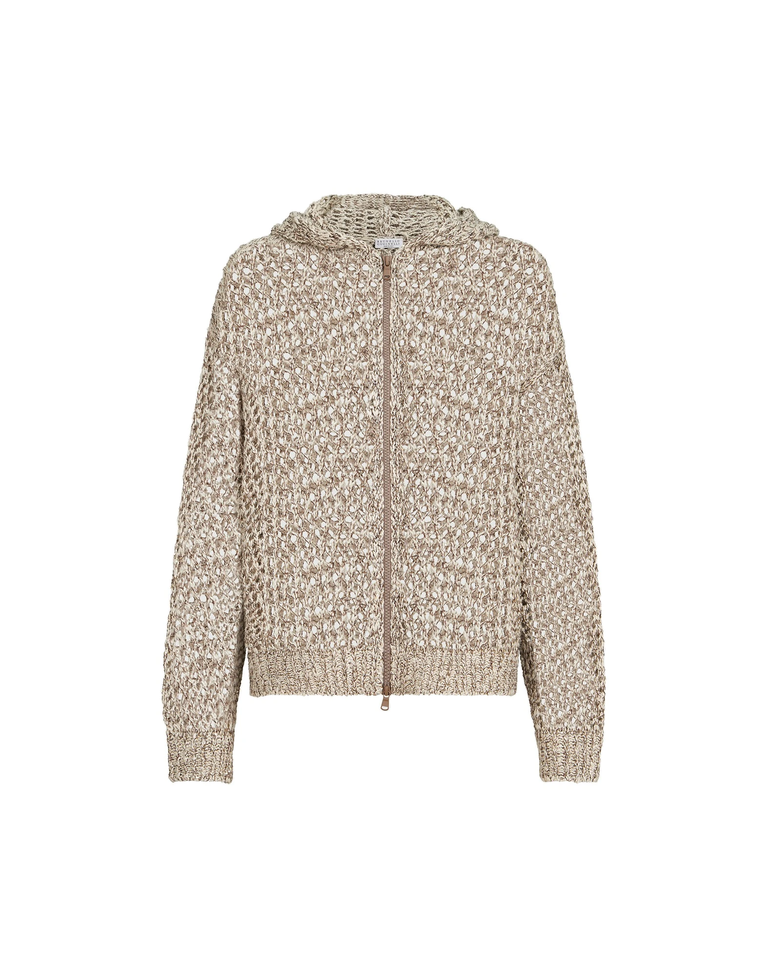 Brunello Cucinelli Dazzling chiné net cardigan in Rope | Buy Knitwear at Coveti Brunello Cucinelli Dazzling chiné net cardigan in Rope