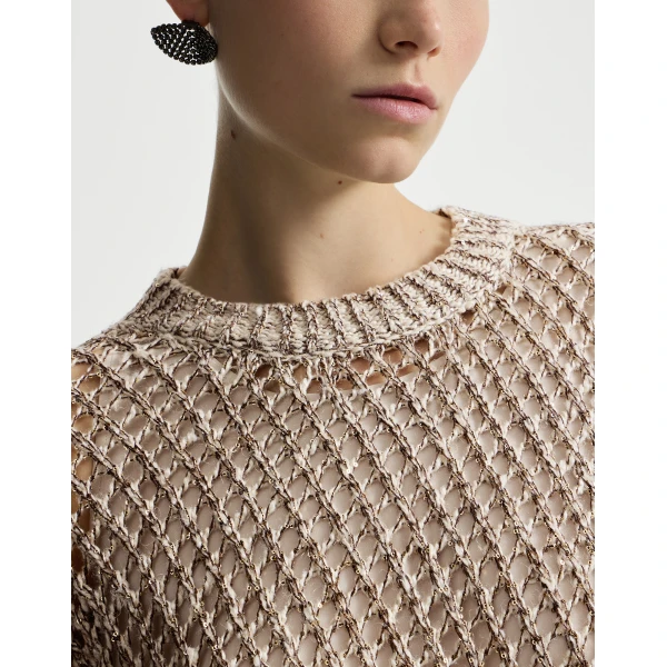 Brunello Cucinelli Dazzling chiné net dress in Rope
