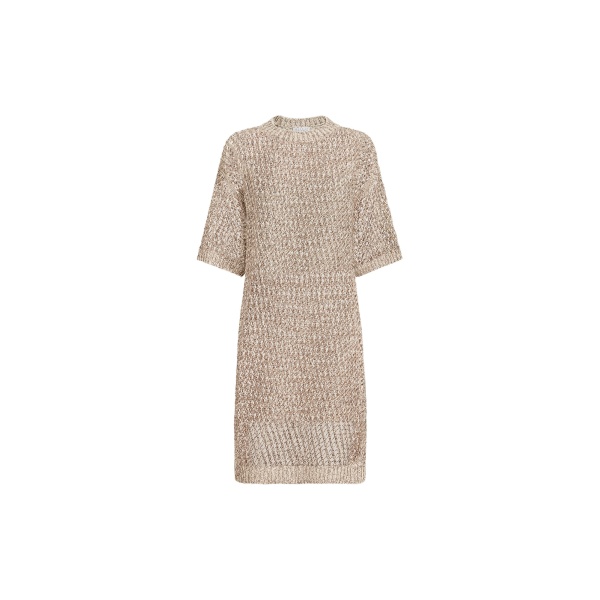 Brunello Cucinelli Dazzling chiné net dress in Rope