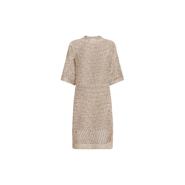 Brunello Cucinelli Dazzling chiné net dress in Rope