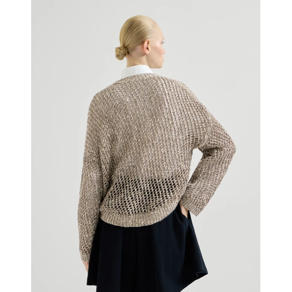 Brunello Cucinelli Dazzling chiné net sweater in Rope
