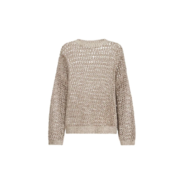 Brunello Cucinelli Dazzling chiné net sweater in Rope