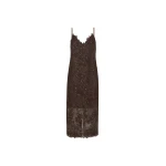 Brunello Cucinelli Dazzling lace embroidery dress in Brown Gianduia | Dresses | Coveti