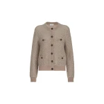 Brunello Cucinelli Dazzling net cardigan in Light Brown | Cardigan | Coveti