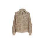 Brunello Cucinelli Dazzling net cardigan in Light Brown