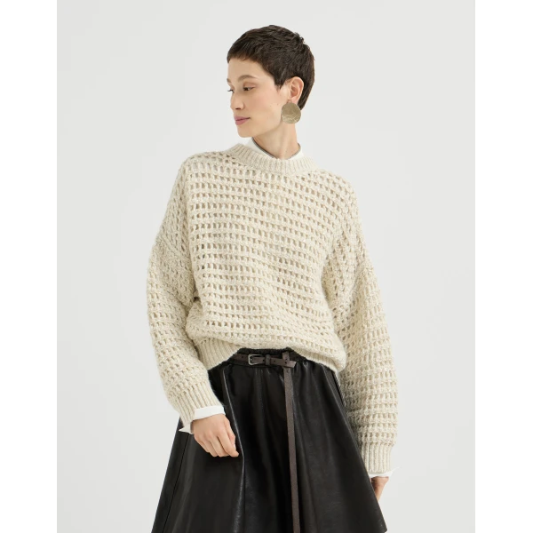 Dazzling net sweater in Cream - Image 2