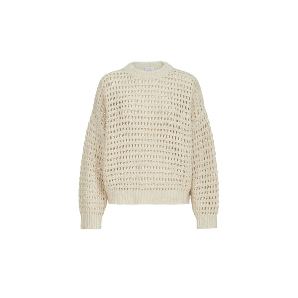 Brunello Cucinelli Dazzling net sweater in Cream