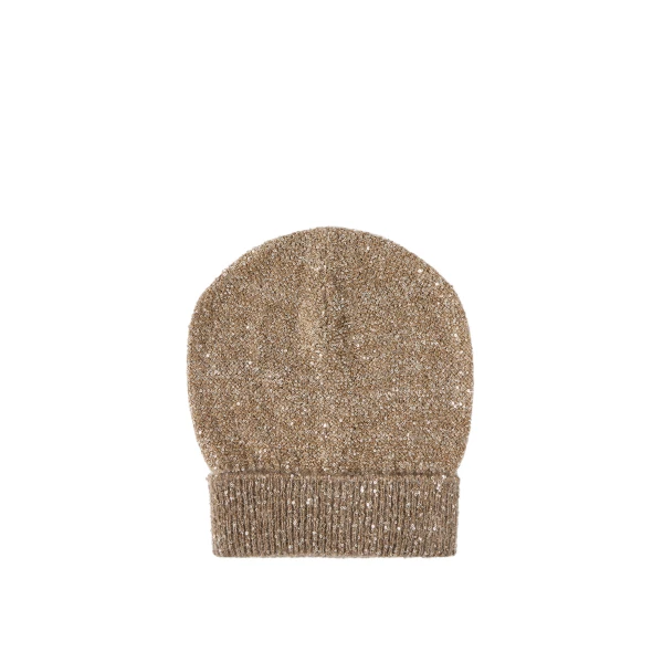 Dazzling texture beanie in Light Brown