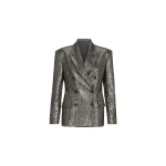 Brunello Cucinelli Dazzling texture embroidery blazer in Dark Grey