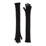 Brunello Cucinelli Dazzling texture knit gloves in Black | Gloves | Coveti