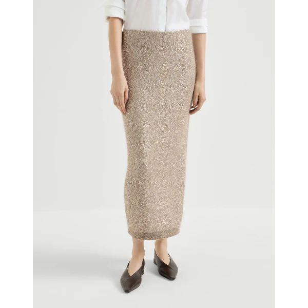 Dazzling texture skirt in Light Brown - Image 2