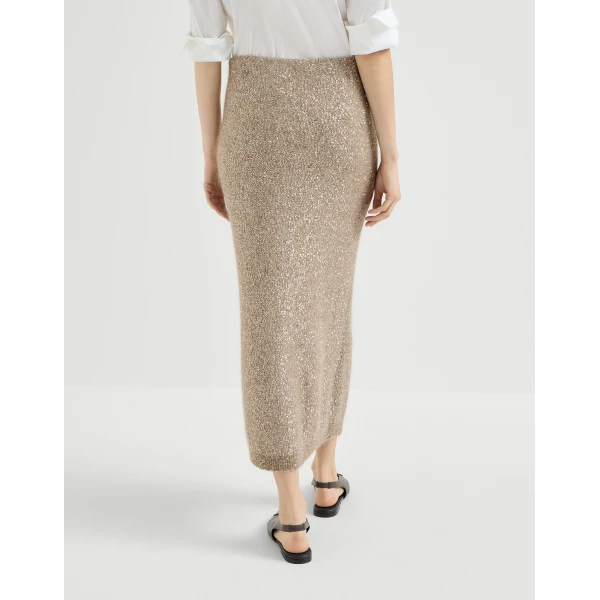 Dazzling texture skirt in Light Brown - Image 3