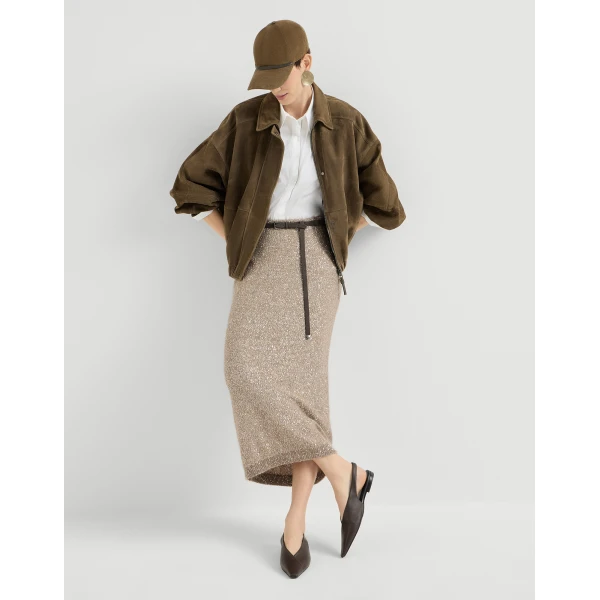 Dazzling texture skirt in Light Brown - Image 5