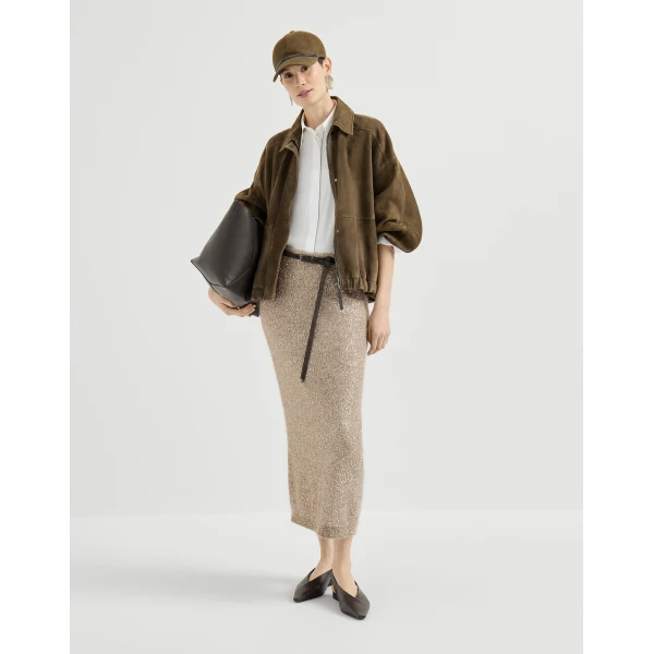 Dazzling texture skirt in Light Brown - Image 6