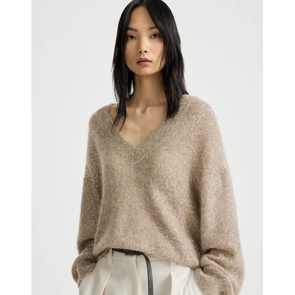 Dazzling texture sweater in Light Brown - Image 5