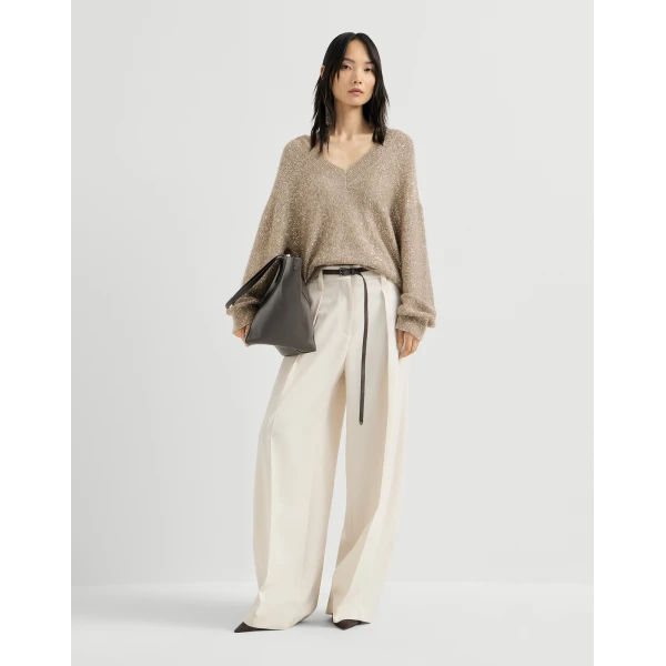 Dazzling texture sweater in Light Brown - Image 6