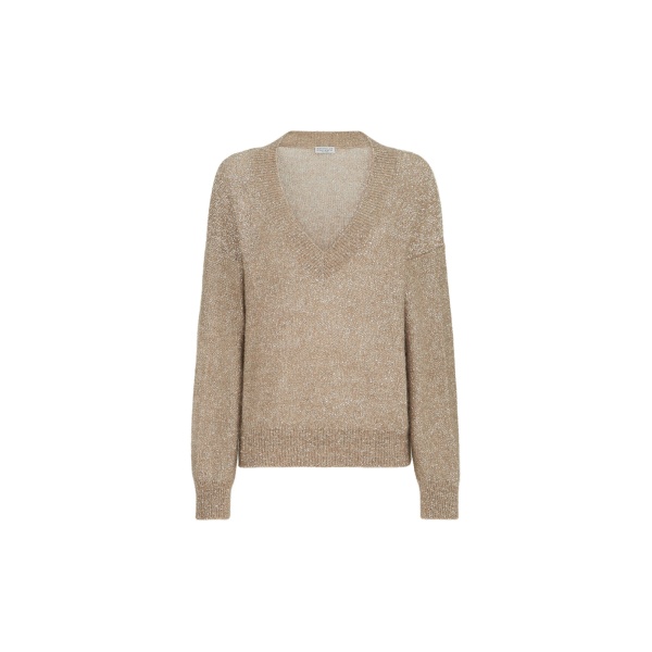 Brunello Cucinelli Dazzling texture sweater in Light Brown
