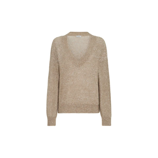 Brunello Cucinelli Dazzling texture sweater in Light Brown