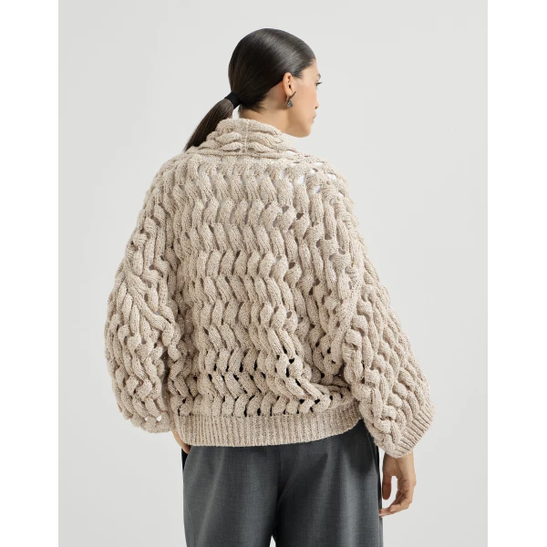 Brunello Cucinelli Dazzling waves cardigan in Sand