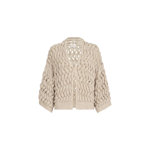 Brunello Cucinelli Dazzling waves cardigan in Sand