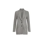 Brunello Cucinelli Deconstructed jersey jacket with monili in Grey