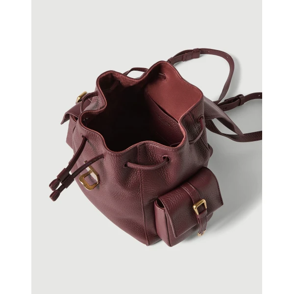 Deerskin sartorial backpack in Burgundy - Image 5