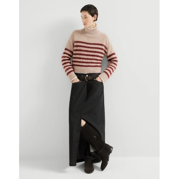 Denim five-pocket skirt in Black - Image 5