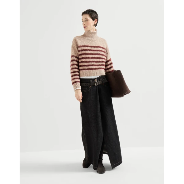 Denim five-pocket skirt in Black - Image 6