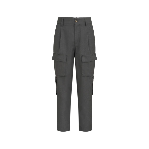 Diagonal cargo trousers in Stone Grey