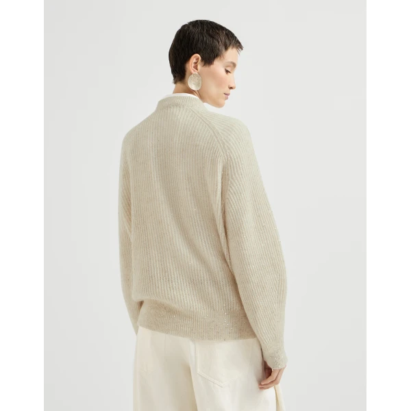 Diamond yarn English rib sweater in Ivory - Image 3