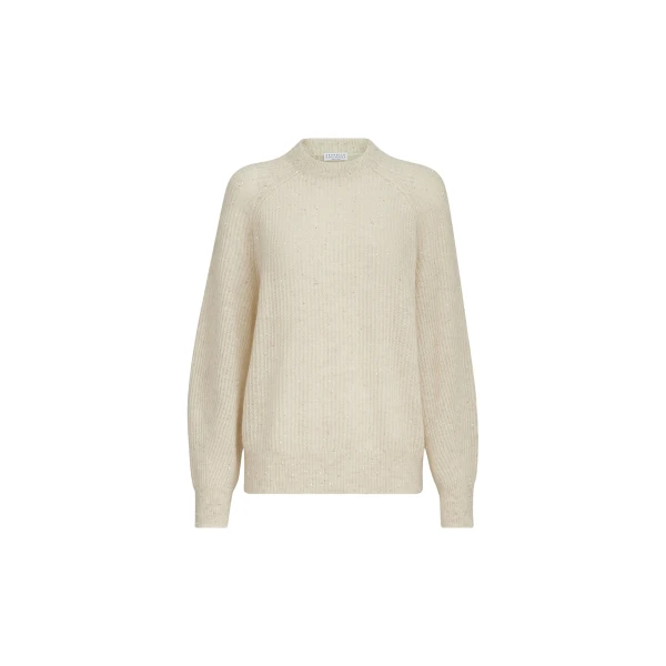 Diamond yarn English rib sweater in Ivory