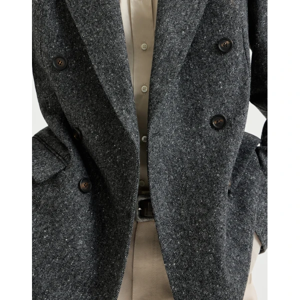 Brunello Cucinelli Donegal blazer with monili in Anthracite, view 4 | Jackets | Coveti