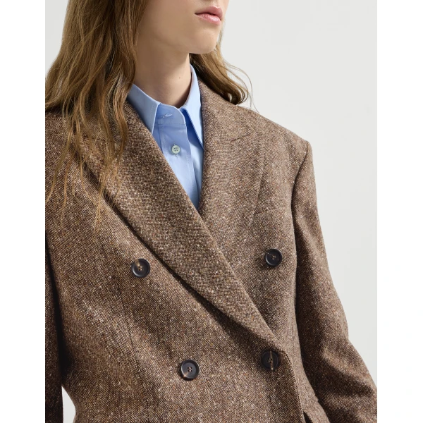 Brunello Cucinelli Donegal blazer with monili in Light Brown