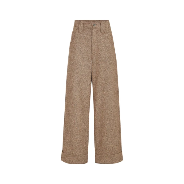 Brunello Cucinelli Donegal five-pocket baggy trousers in Cappuccino