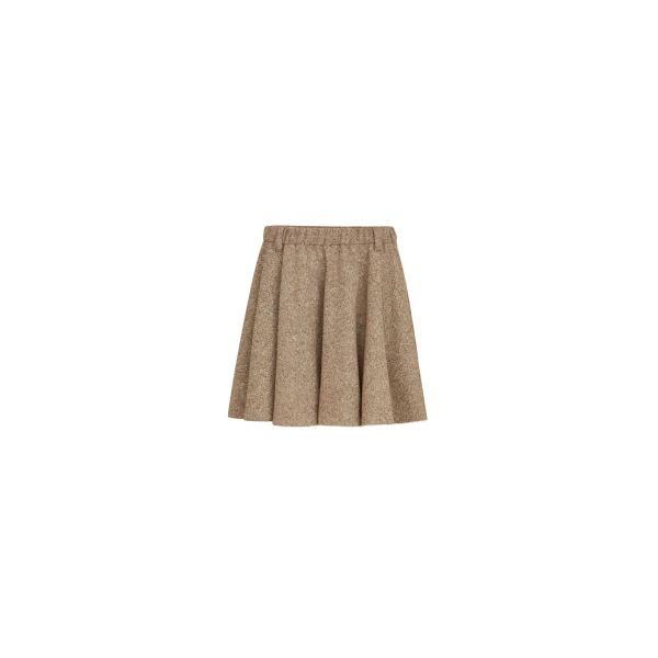 Brunello Cucinelli Donegal mini circle skirt in Light Brown