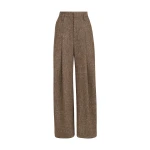 Brunello Cucinelli Donegal pleated barrel trousers in Light Brown