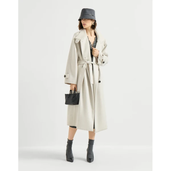 Brunello Cucinelli Dress with dazzling lace embroidery in Lead, view 6 | Dresses | Coveti
