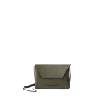 Brunello Cucinelli Duo pochette in suede with precious chain in Green | Clutch Bags | Coveti