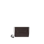 Brunello Cucinelli Duo pochette in suede with precious chain in Pepper | Clutch Bags | Coveti