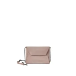 Brunello Cucinelli Duo pochette in suede with precious chain in Pink | Clutch Bags | Coveti