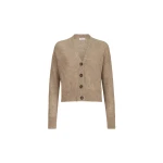 Brunello Cucinelli English rib knit cardigan in Light Brown