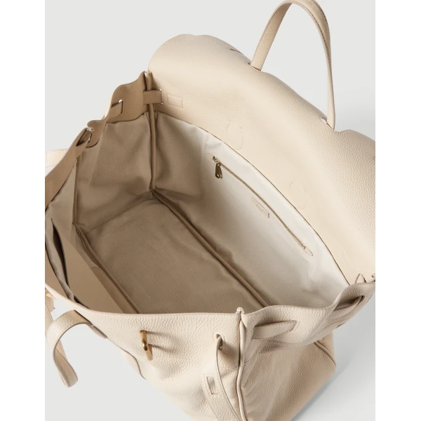 Explorer travel bag in deerskin in Ivory - Image 5