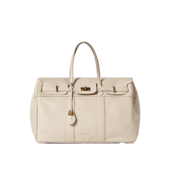 Brunello Cucinelli Explorer travel bag in deerskin in Ivory