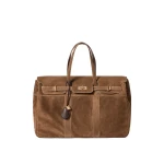 Brunello Cucinelli Explorer travel bag in suede in Caramel