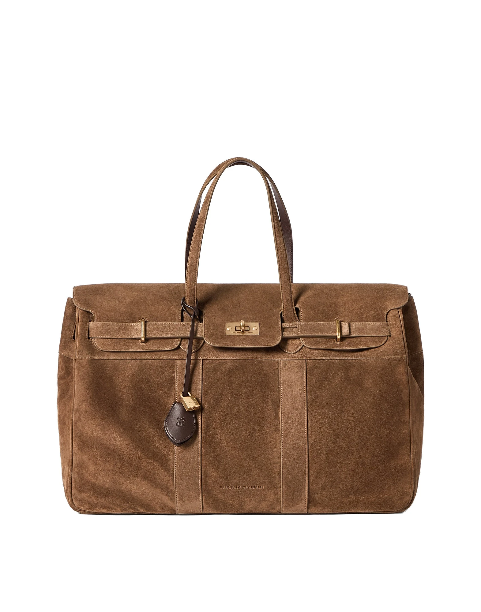 Brunello Cucinelli Explorer travel bag in suede in Caramel | Buy Shoulder & Crossbody Bags at Coveti Brunello Cucinelli Explorer travel bag in suede in Caramel