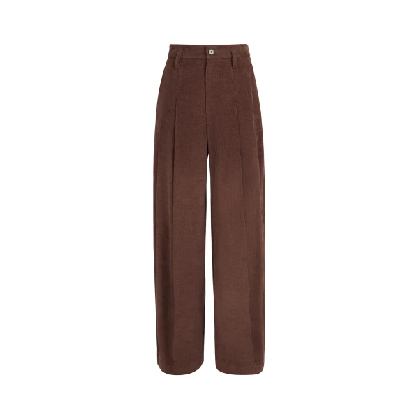 Five-pocket baggy trousers in Brown