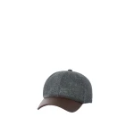 Brunello Cucinelli Flannel and nappa leather baseball cap in Dark Grey | Hats | Coveti